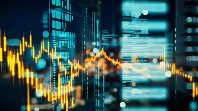 Visual representation of data trends and analytics in a digital financial environment showcasing vibrant statistical graphs