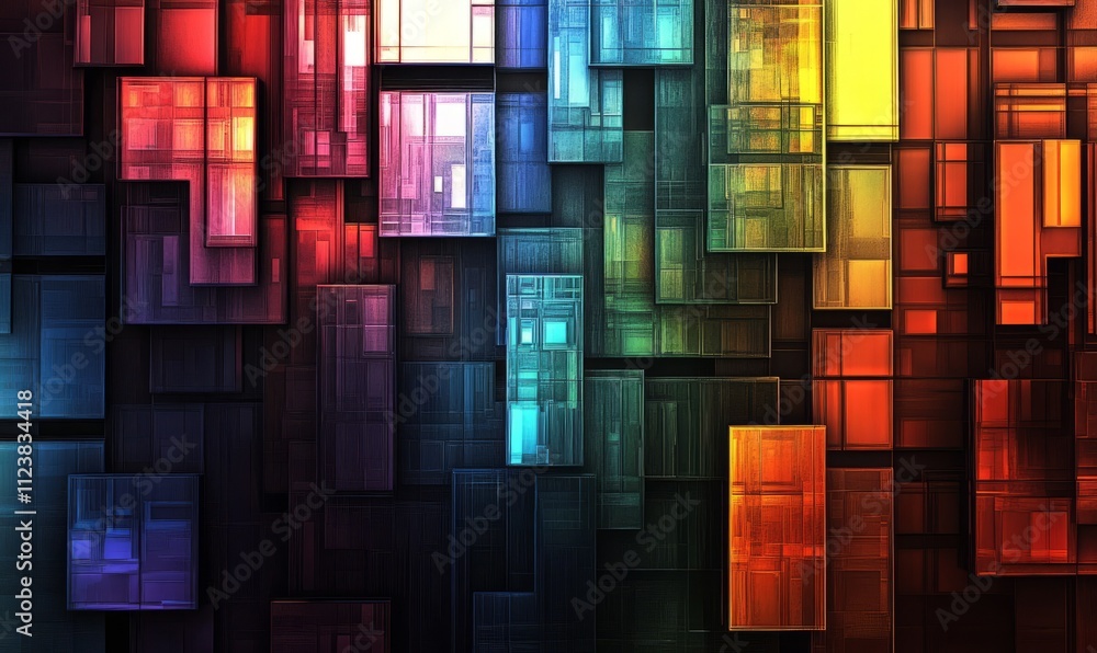 Aufkleber the concept of computer-generated color graphics and material texture