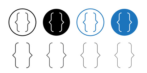 Curly bracket icon Thin outline art symbol