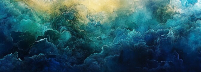 Fototapeta premium Watercolor underwater world composition background 