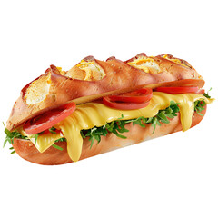 Cheese Sandwich on Transparent Background