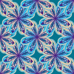 Fototapeta premium Abstract floral seamless flowers pattern for wrapping paper and fabrics and kids
