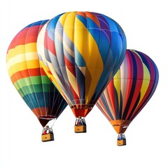 Naklejka premium Three colorful hot air balloons ascending.