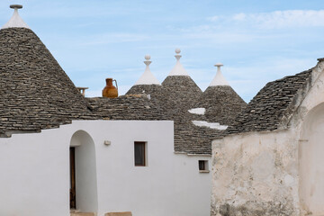 Dächer eines Trullo Hauses, Alberobello, Apulien