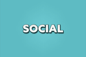 Fototapeta premium social. A Illustration with white text isolated on light green background.