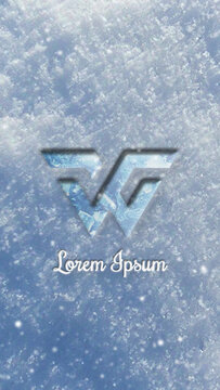 Frozen Ice and Snow Winter Vertical Logo Reveal MOGRT 43