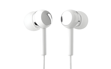 White earphones with sleek design