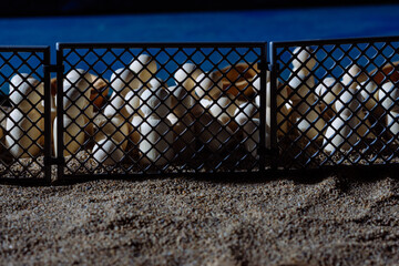 Abstract Representation of Refugees at a Border Fence