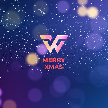 Xmas Snow Modern Glitch Square Logo Reveal MOGRT 47