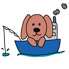 puppy with a ship
