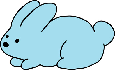 Obraz premium illuminati symbols, a rabbit sitting on all fours with its ears pressed down