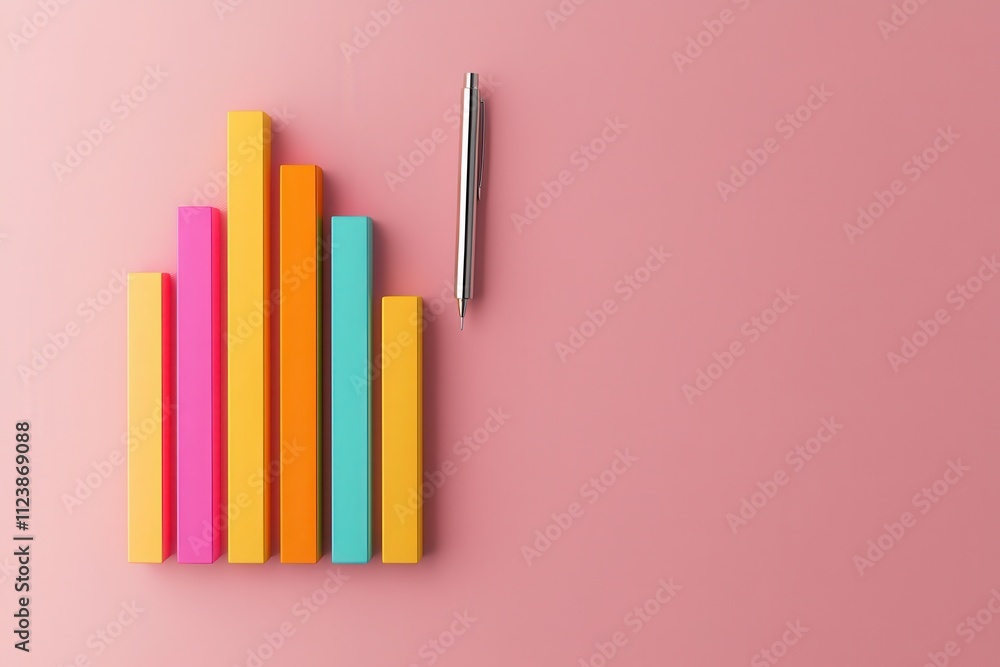 Aufkleber monthly income analysiscolorful bar graph visualization digital workspace informative content bright