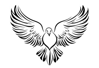 Obraz premium graceful doves and heart illustration for love themes