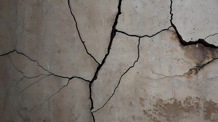 Obraz premium Cracked concrete wall texture. Grunge concrete wall background. Abstract background of crack concrete wall