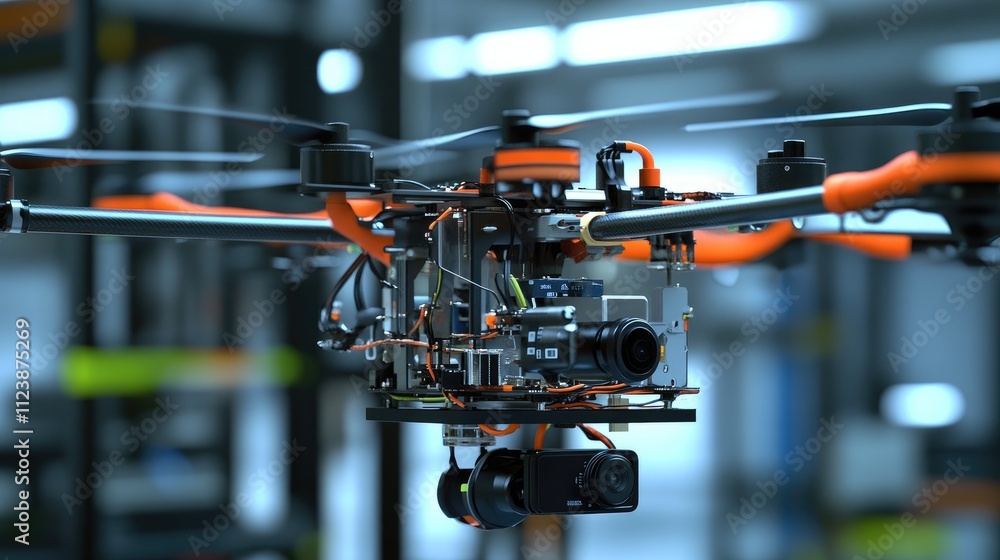 Aufkleber high-tech drone with camera and advanced engineering design