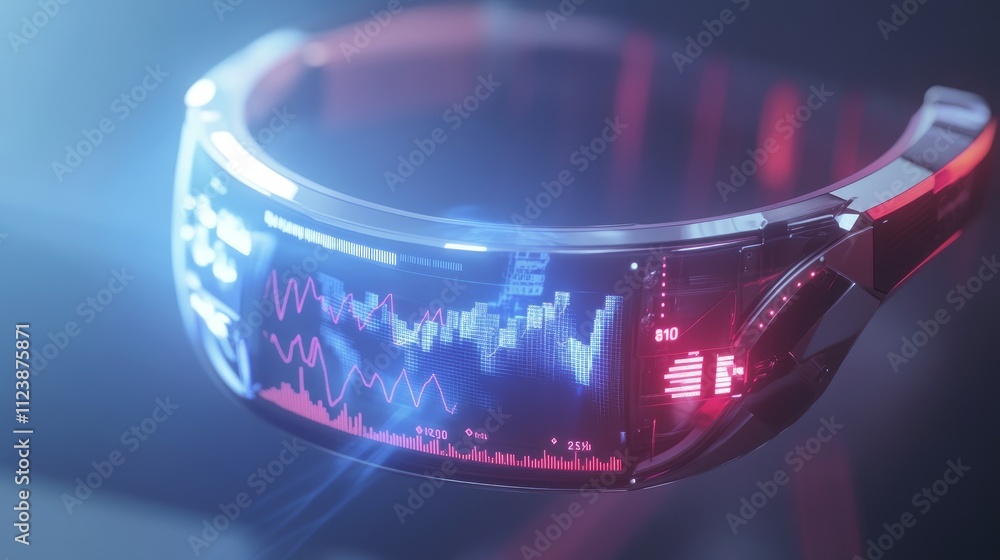 Poster Futuristic Smart Glasses with Data Visualization Interface