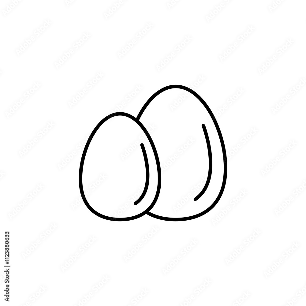 Poster egg icon vector, simple flat black linear illustration for web and app..eps