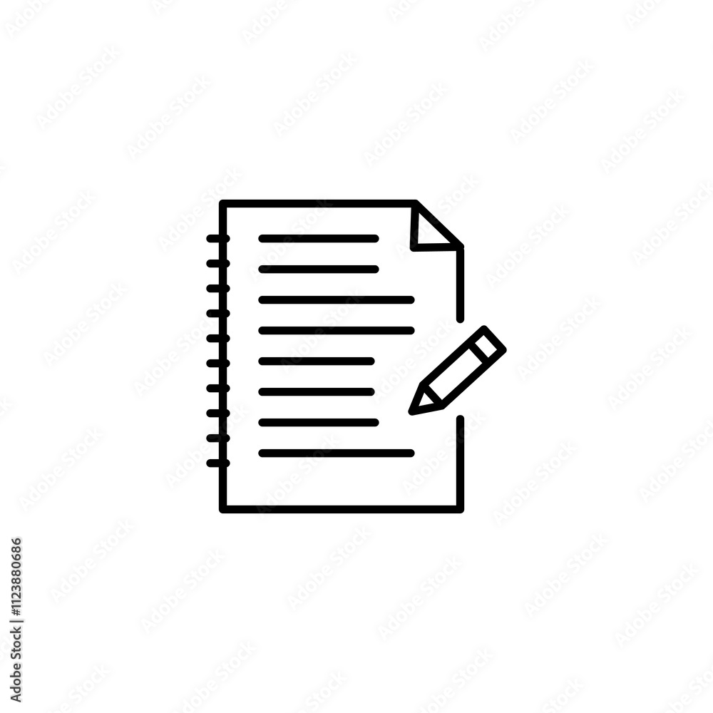 Poster fill in form line icon, vector edit symbol flat black trendy style illustration for web and app..eps