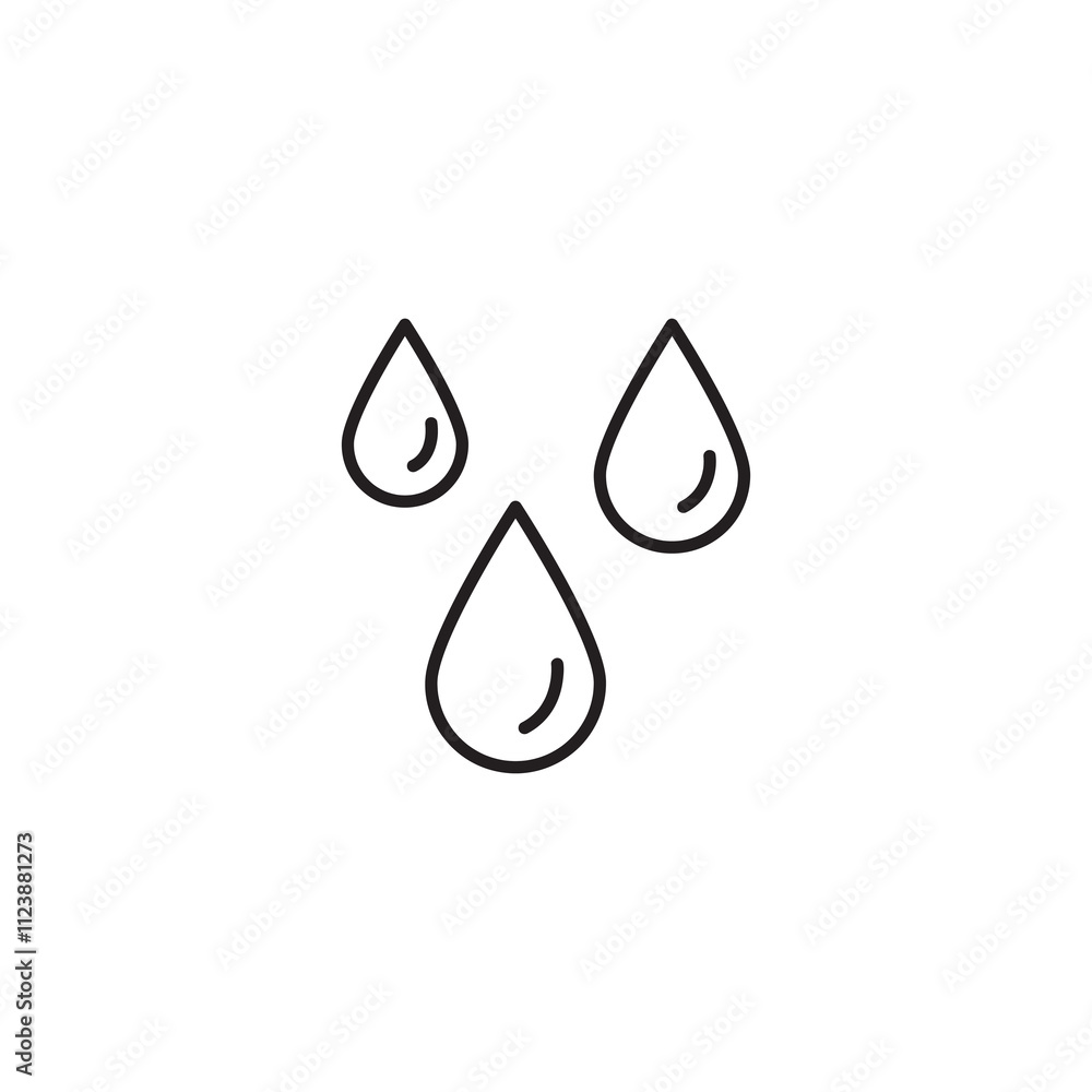 Poster water drop outline icon. vector rain drops simple linear illustration for web and app..eps