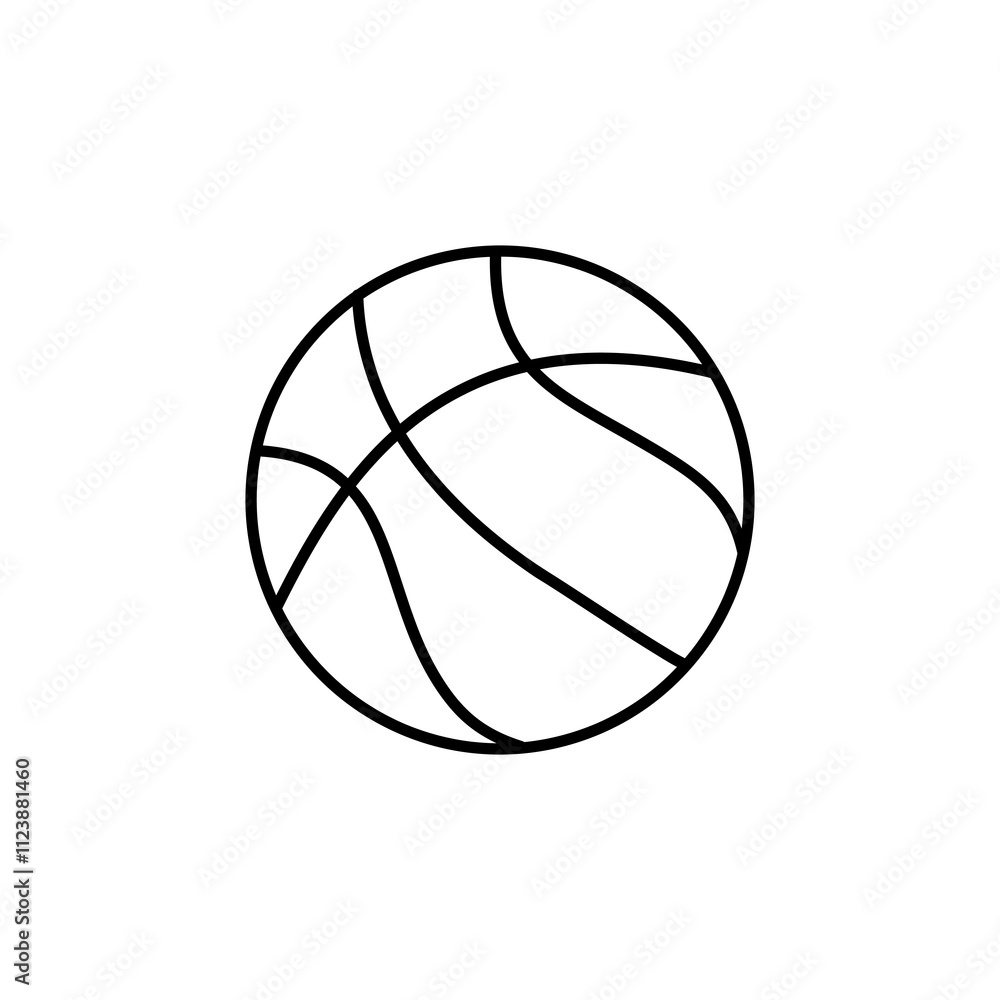 Poster basketball ball line icon,vector simple flat linear illustration for web and app..eps