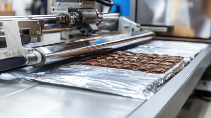 Chocolate Production Process with Machinery in Modern Factory