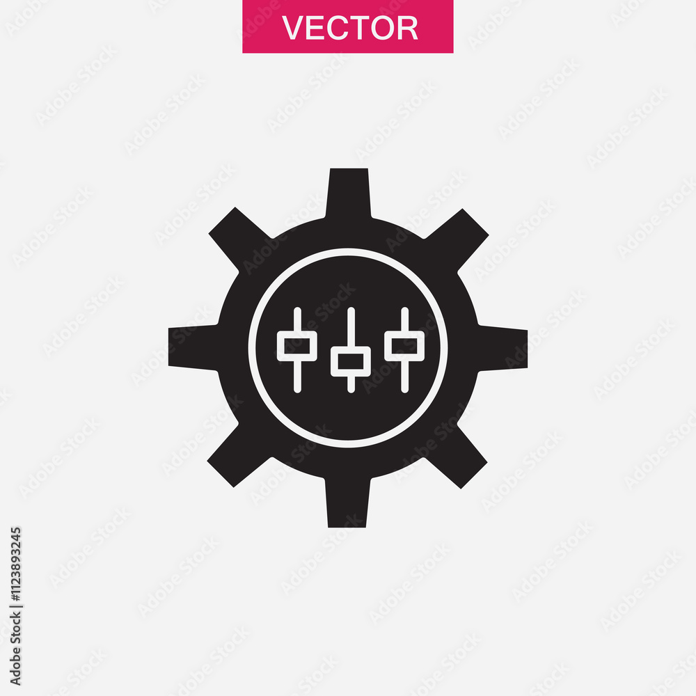 Poster customization, service, setting icon.simple flat black illustration for web and app..eps