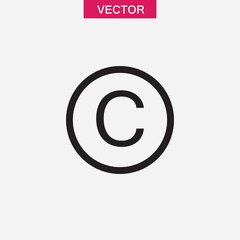 Fototapeta premium Copyright symbol icon.vector flat black trendy style illustration for web and app..eps