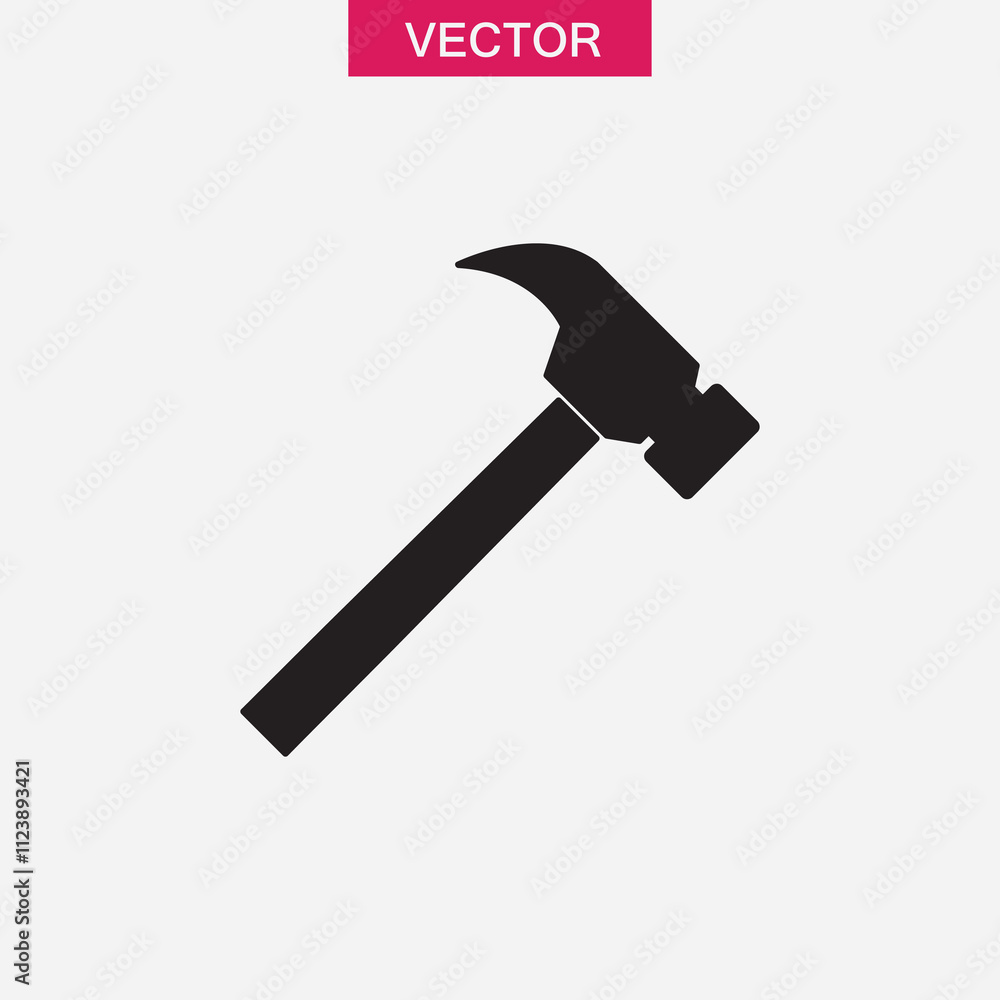 Poster hammer icon.vector flat black simple trendy style illustration for web and app..eps