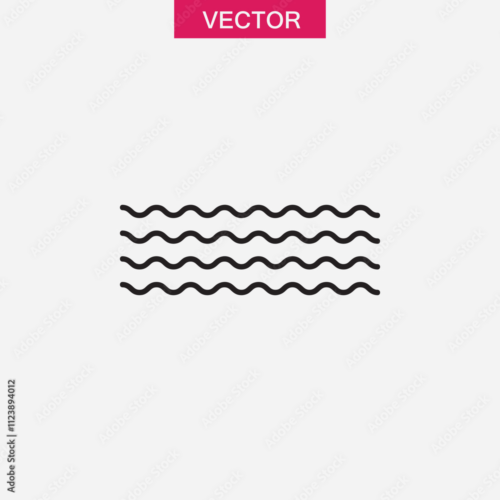 Poster wave icon. vector flat black linear illustration for web and app..eps