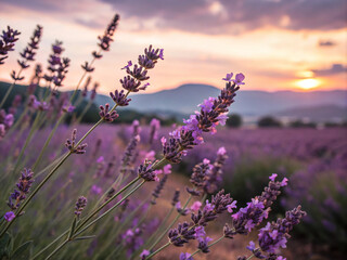 Obraz premium lavender field in region. flower, lavender, purple, nature, plant, flowers, field, summer, garden, spring, herb, bloom, blossom, color, beauty, pink, violet, flora, floral, heather, closeup, macro, bl