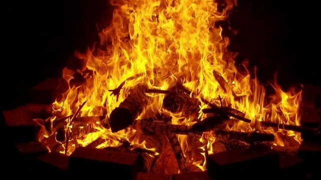 Ragging Fire in a fire pit