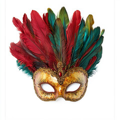 Brazilian carnival mask isolated on white background