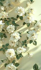 simple beautiful flower background with various colors as a wall decoration ornament ai generated