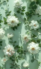 simple beautiful flower background with various colors as a wall decoration ornament ai generated