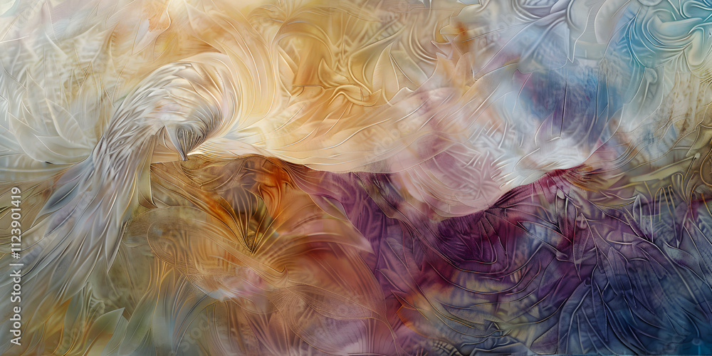 Aufkleber an abstract representation of flowing colors and forms, evoking a sense of movement and tranquility.