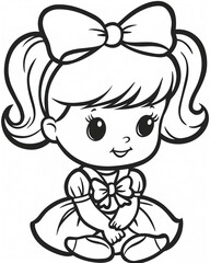 Coloring book for children, girl character.