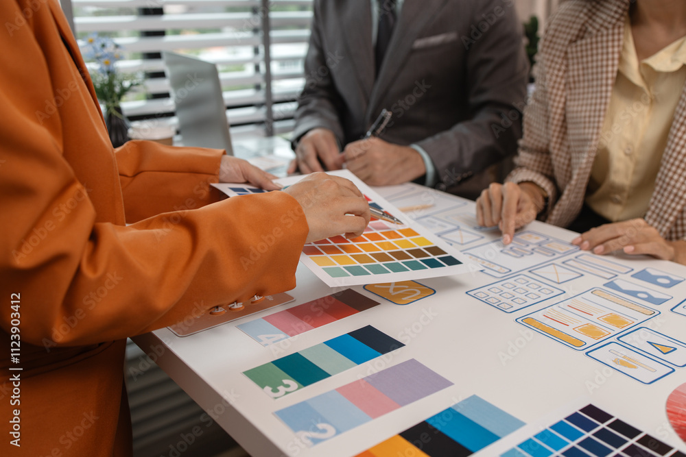 Poster process of creating an interface for a mobile app, user interface and experience concept, ux, ui, ux