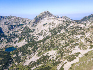 Obraz premium Aerial view of Pirin Mountain near Muratov peak, Bulgaria