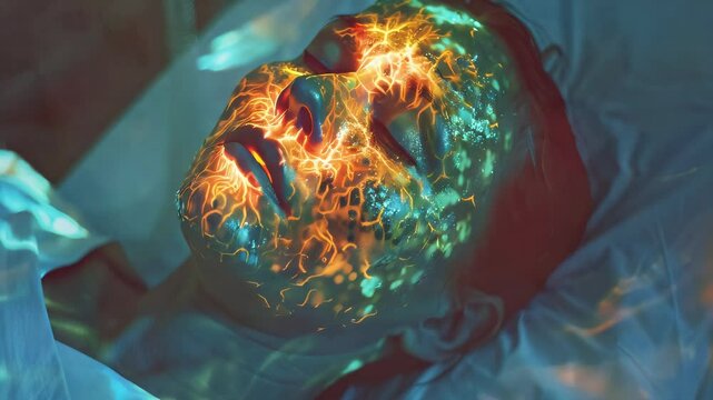 Non-Convulsive Status Epilepticus: The Altered Mental State and Seizure Activity - Visualize a person with a highlighted brain showing ongoing seizure activity without obvious convulsions