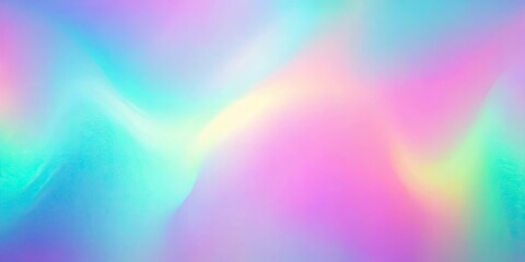 Fototapeta premium Holographic pastel gradient with light soft pink, purple, and teal colors transitions on multicolored background , holographic, pastel