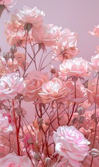 simple beautiful flower background with various colors as a wall decoration ornament ai generated
