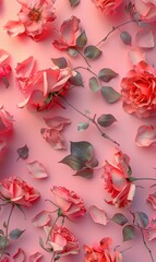 simple beautiful flower background with various colors as a wall decoration ornament ai generated