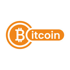 Obraz premium BITCOIN logo gold color isolated on white background