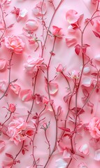 simple beautiful flower background with various colors as a wall decoration ornament ai generated