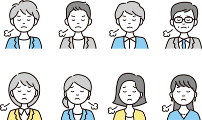 ビジネスパーソンの人物アイコン・アバターアイコンセット