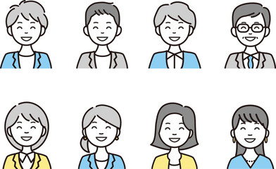 ビジネスパーソンの人物アイコン・アバターアイコンセット