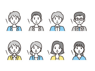 ビジネスパーソンの人物アイコン・アバターアイコンセット