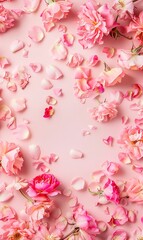 simple beautiful flower background with various colors as a wall decoration ornament ai generated