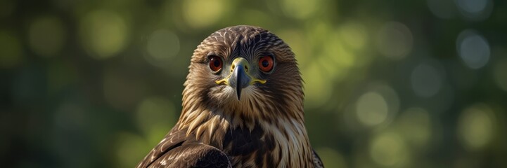 Majestic Eagle Portrait Against Blurred Green Background