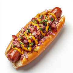 Sonoran Hot Dog isolated on white background